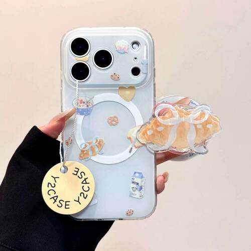 磁吸支架适用oppoA3/reno10/4se手机壳findx7/5pro奶蓝色蝴蝶结牛角包A56/32/a57女K11x/97/93s软套8国际版