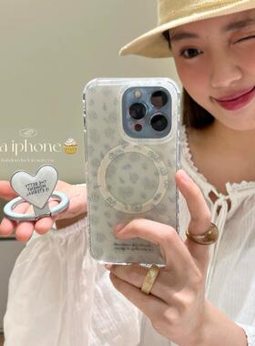 磁吸支架适用vivoX100/30/60/x70/y78手机壳X90小众简笔手绘碎花y76s女S18e/X200/15PRO国际版Y33/mini软