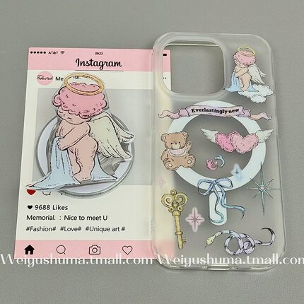 冰雾内置磁吸支架S20适用VIVO X200PRO MINI手机壳S20/X100S硬壳X80天使X90S可爱丘比特S17全包边S16少女款18