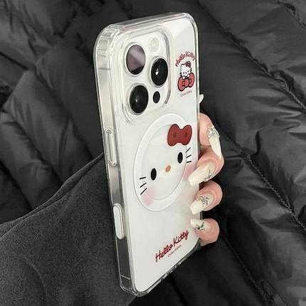 磁吸支架适用oppoA3/reno10/4se手机壳findx7/5pro甜美猫咪脸红表情简约A56/32/a57女K11x/97/93s软套8国际版