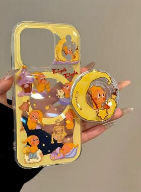 磁吸支架适用三星S25ultra/24/Note20/36围边月亮船星星人A16卡通S20手机壳A22/23+A71女款S9+S21fe软54/56国