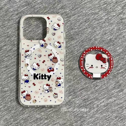 磁吸支架适用小米15/13U折叠猫咪脸红表情K80+手机壳红米Turbo3国际版k70/60/note12t/civi4pro软套poco女50e