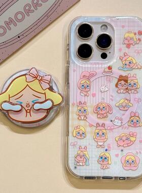 磁吸支架适用小米15/13U趣味满屏金发婴儿哭娃K80+手机壳红米Turbo3国际版k70/60/note12t/civi4pro软套poco5