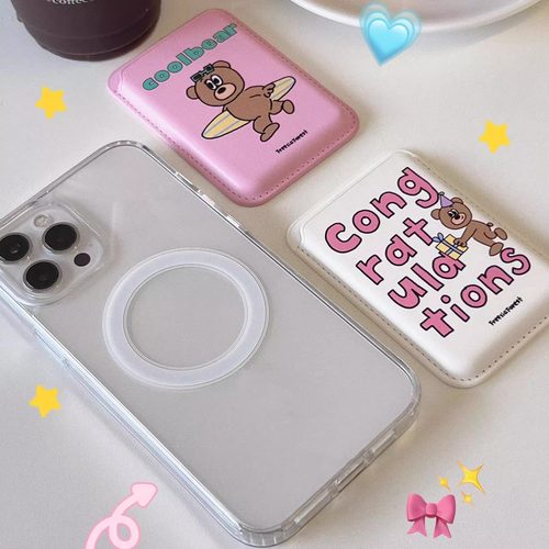 磁吸卡包可拆卸适用oppoA3/reno11/10/4se手机壳findx7/5pro透明小熊A56/A32/A57吸附K11x/A97/A93s/58软套女