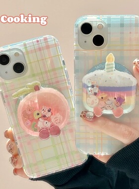 磁吸支架适用oppoA3/reno10/4se手机壳findx7/5pro彩色格纹水蜜桃摇摇乐A56/32/a57女K11x/97/93s软套8全包边