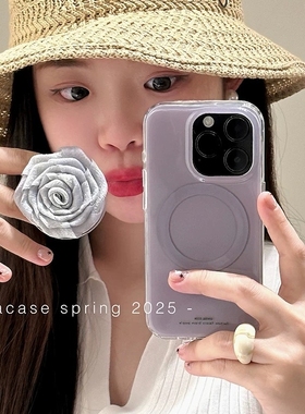 磁吸支架适用vivoX100/30/60/x70/y78手机壳X90高贵紫色浪漫玫瑰y76s女款S18e/X200/15PRO全包边Y33/mini软套