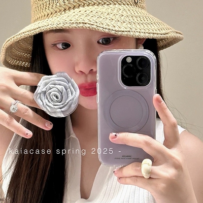 磁吸支架适用小米15/13U高贵紫色浪漫玫瑰K80手机壳红米Turbo3新品k70/60ote12t/civi4pro软个性40+女款50e