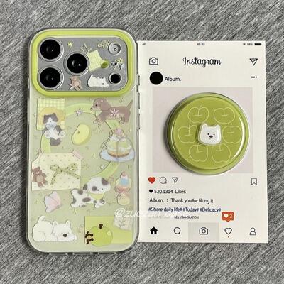 磁吸支架适用三星S25ultra/24/Note20/36绿色西高地狗A16苹果S20手机壳A22/23+A71女款S9+S21fe软54/56国际版