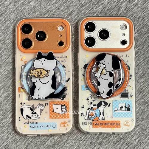 磁吸支架适用华为pocket2折叠屏mateX6手机壳p50三星zflip3/4/5猫狗VIVOX卡通v荣耀可爱oppofindn3flip软女