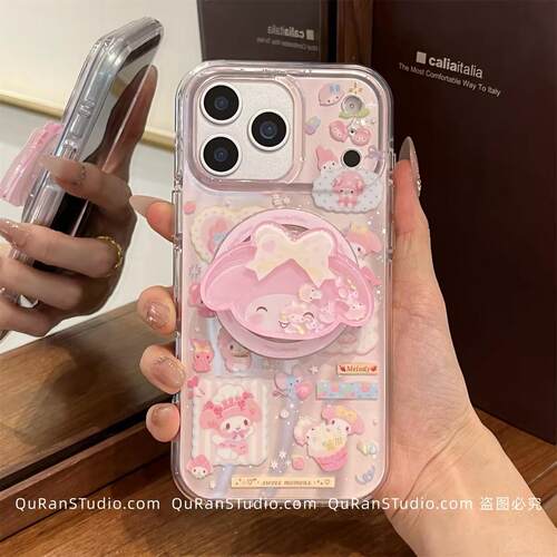 磁吸支架适用oppoA3/reno10/4se手机壳findx7/5pro满屏可爱少女心美乐蒂A56/32/a57女K11x/97/93s软套8国际版
