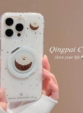 磁吸支架适用oppoA3/reno10/4se手机壳findx7/5pro椰子表情折叠支点个性A56/32/a57女K11x/97/93s软套8国际版