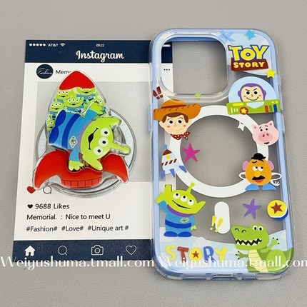 磁吸转盘支架ins适用小米14/13U可爱大眼仔15手机壳红米Turbo3卡通k70/60/note12t/civi4pro男女款k40/50软套