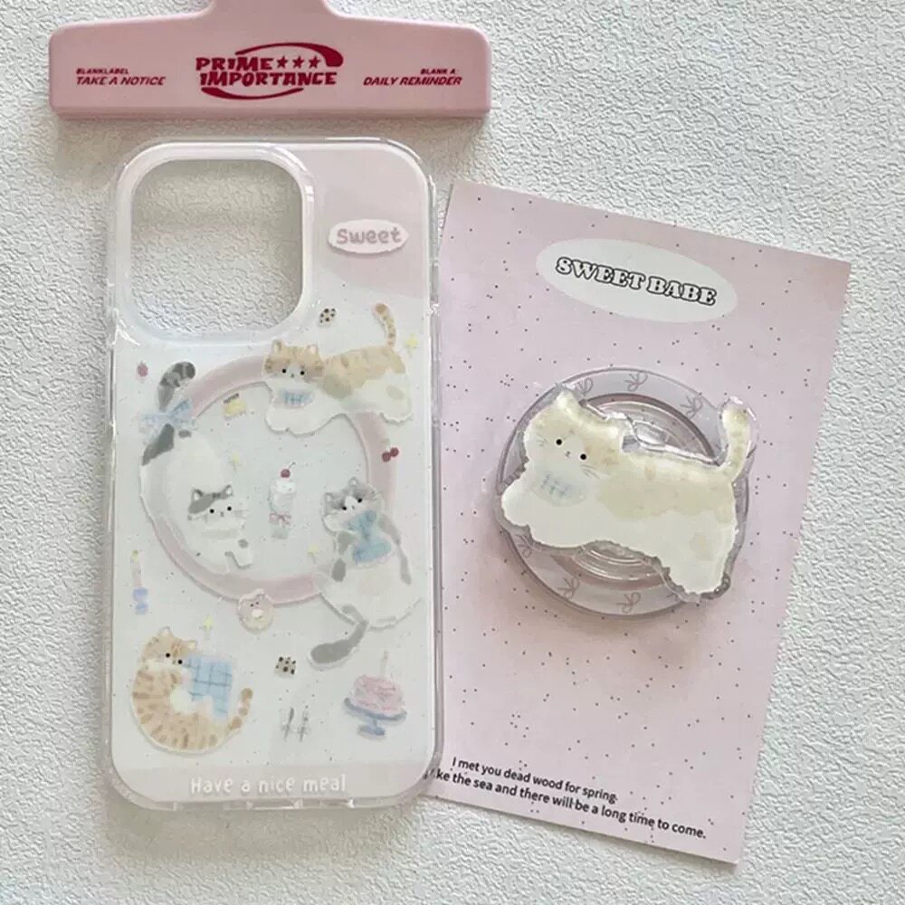 适用meizu18pro魅族21note无界版note9可爱泼墨玩耍猫咪6plus/T链条20磁吸支架手链新品17全包X8软套硅胶女款