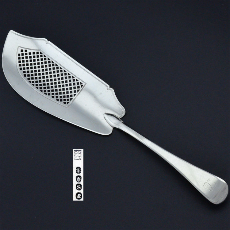 二百年古董英国纯银鱼铲/蛋糕铲 乔治三世时期银器 1813年伦敦制