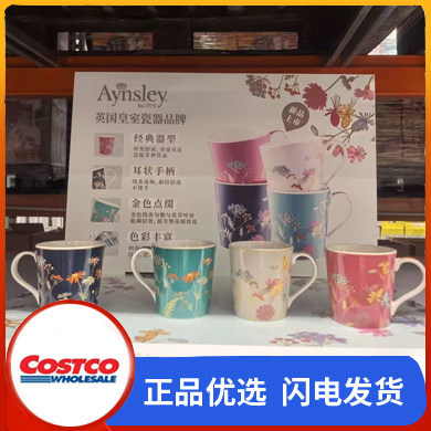 开市客购AYNSLEY安斯丽黄金草原系列马克杯4件套礼盒320ml陶瓷