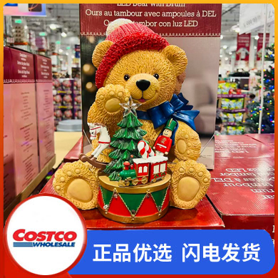 开市客带鼓泰迪熊音乐靴子小夜灯圣诞装饰玩具花环节日礼物摆件