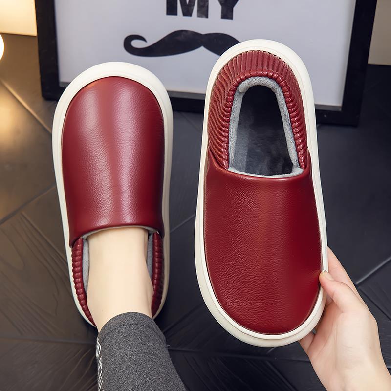 冬季拖鞋女士室内面包全包跟鞋加厚底带跟居家居保暖男士1119h