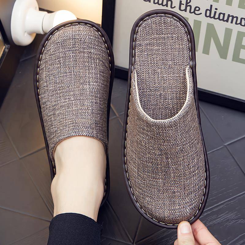 秋冬季男士新款家用包头拖鞋男女居家室内防滑木地板家居四1114n