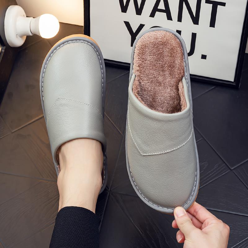 冬季高端保暖室内家居拖鞋男地板软底家用静音防滑1119h