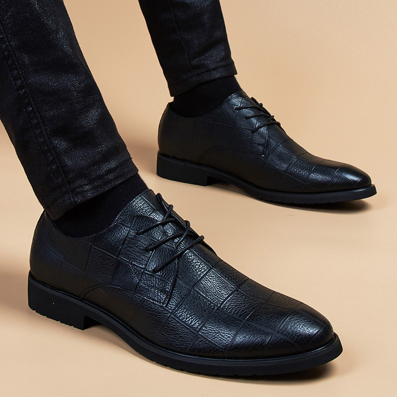 皮鞋男春季商务正装休闲内增高软皮男鞋英伦圆头2025新款皮鞋,流行男鞋,单鞋,淘宝优惠券,粉丝福利购,淘宝优惠卷