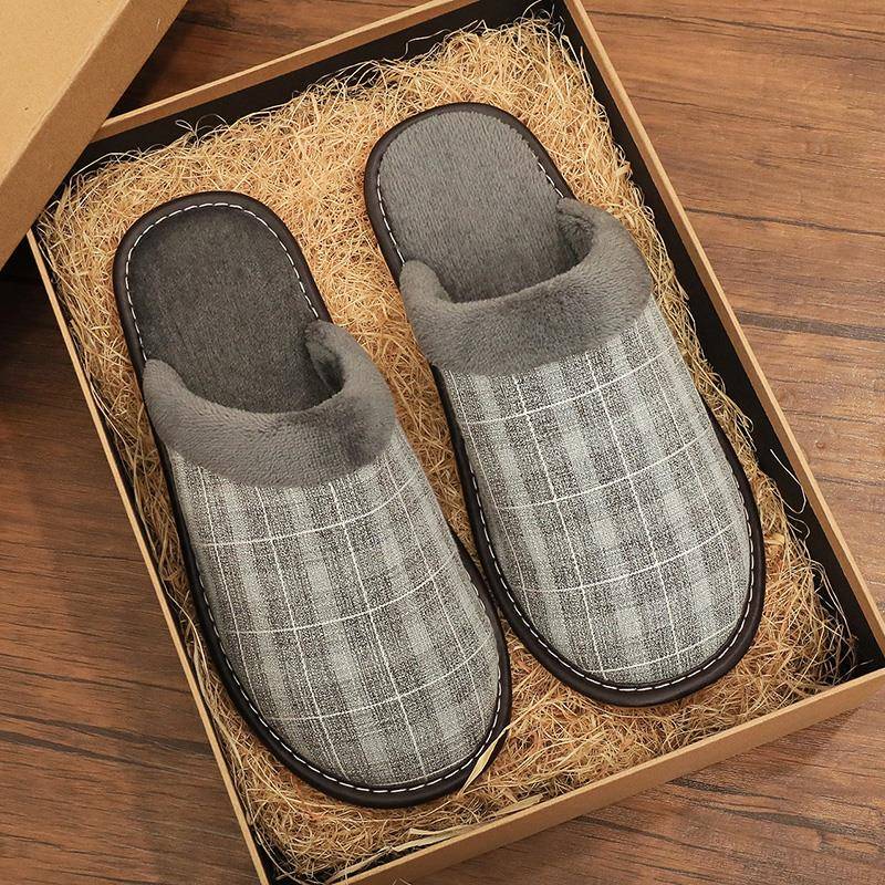 秋冬季男士新款居家家用保暖艺拖鞋男女室内防滑静音毛绒家1114n