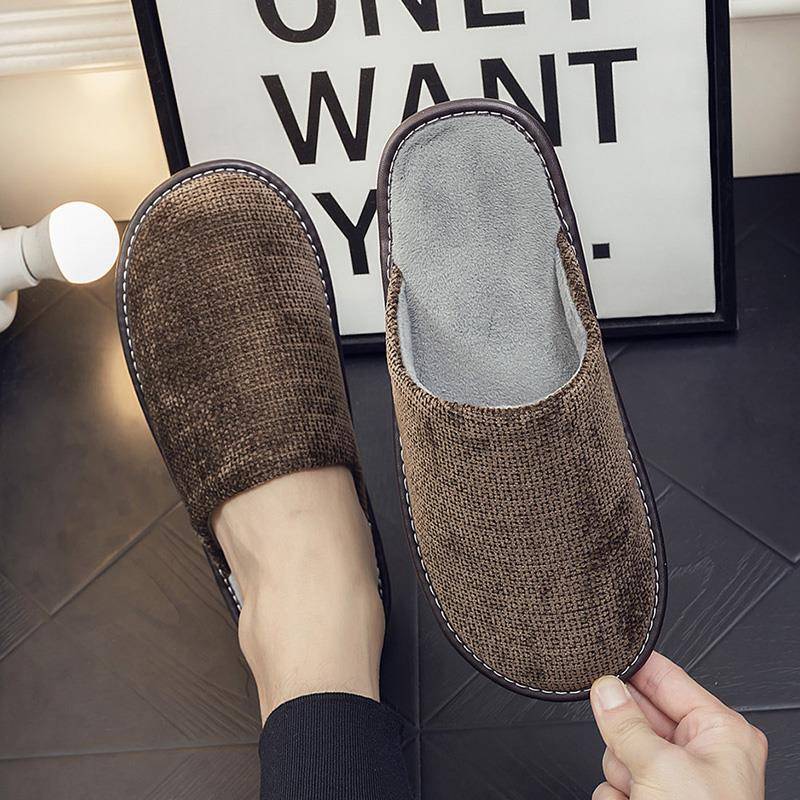 秋冬季男士新款家用拖鞋男女居家室内防滑木地板软底静音家1114n