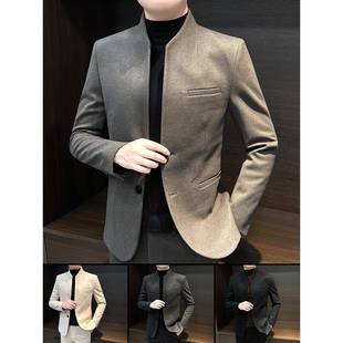 西装 无领男士 外套2025中山装 新中式 立领休1212n 秋冬季 国风装 新款
