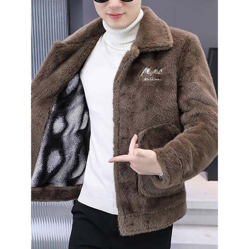 秋冬季夹克男加绒加厚保暖毛呢大衣冬装高级感帅气短款外套1218e