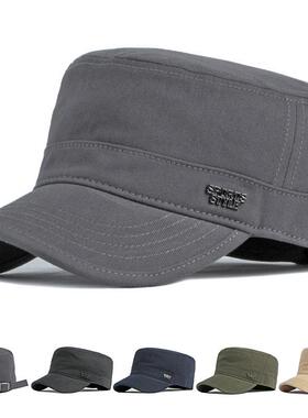 2025秋冬款平顶帽短帽檐帽后封口式短詹鸭舌帽中年单帽10221e