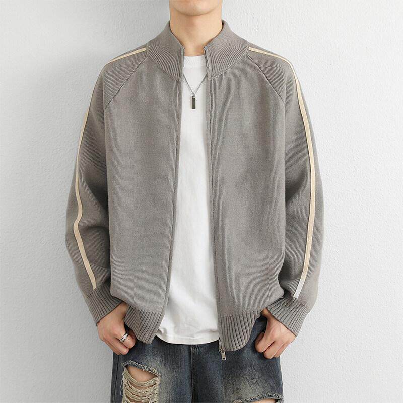 针织开衫外套毛衣男款2025新款秋季慵懒风宽松立领衫上衣服1215u