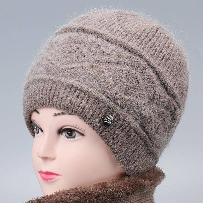 中老年人帽子女冬季奶奶加绒加厚妈妈针织毛线帽老太太保暖1130h