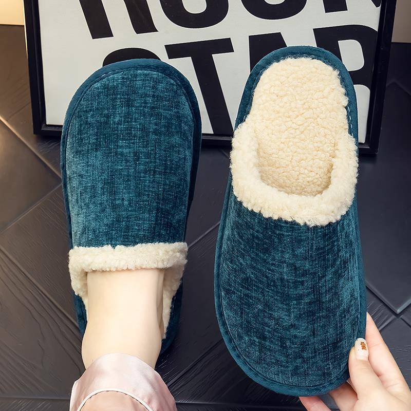 秋冬毛绒包头拖鞋保暖男女家居室内防滑软底棉拖鞋1020u