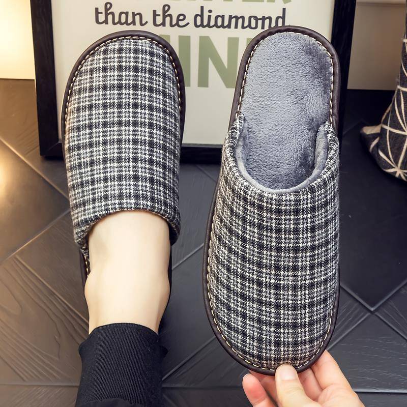 秋冬季男士新款家用拖鞋女居家防滑木地板室内保暖家居厚底1114n