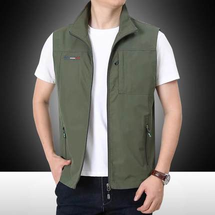 休闲外搭背心男季外穿速干干坎肩透气马夹男士爸爸户外摄影1215u