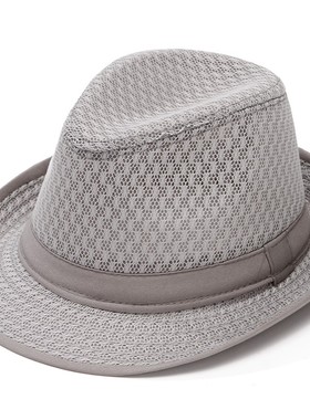遮阳帽男夏天中老年人帽子爸爸礼帽透气老人凉帽防晒太阳帽0530m