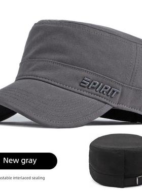 2025秋冬款平顶帽短帽檐帽后封口式短詹鸭舌帽中年单帽10221e