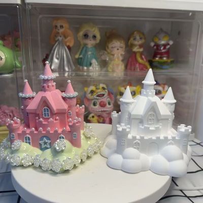 小红书同款大号城堡石膏娃娃白胚儿童益智玩具创意手工涂色摆摊