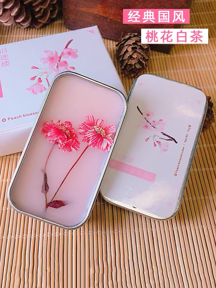 旧迷楼植物古风桃花固体香膏12g 香水男女士持久淡香淡雅学生古法