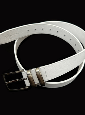 Oxycodone/意大利进口头层牛皮「霜月骑士」象牙白极简通勤腰带