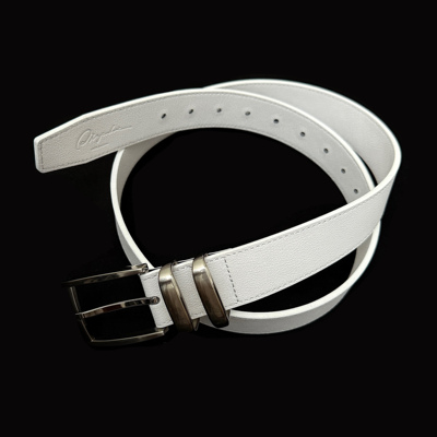 Oxycodone/意大利进口头层牛皮「霜月骑士」象牙白极简通勤腰带