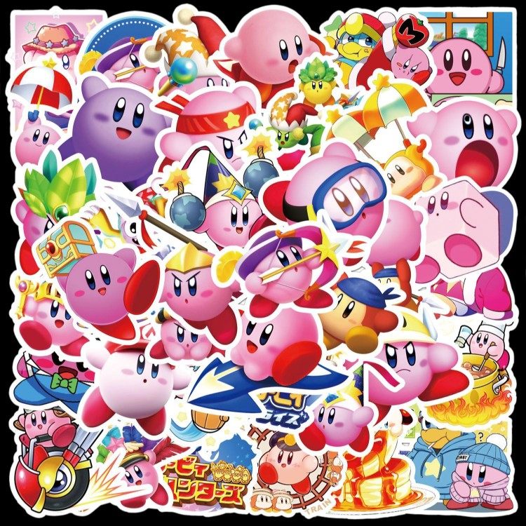 50张卡通动漫kirby星之卡比可爱贴纸冰箱水杯手机壳笔记本装饰