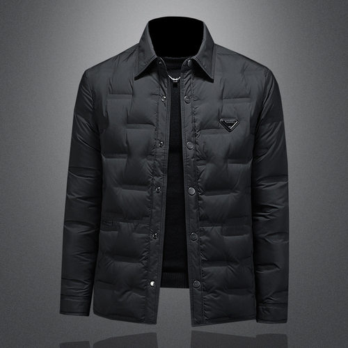 京东bsija男装官方正品牌七彩马保暖羽绒服潮流翻领休闲百搭外套