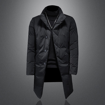 京东品牌潮流前线男装官方正品牌小魔鱼高品质中长款羽绒服外套