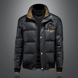 1943s男装官方唯品会正品牌七号仓库立领亮面羽绒服保暖休闲外套