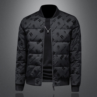 男装ggvv正品牌简木2025新款90白鸭绒立领植绒羽绒服保暖休闲外套