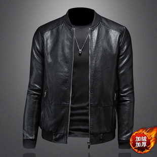 男装官方1943s男2025新款堡狮龙冬季新款加绒男棒球领机车皮衣修