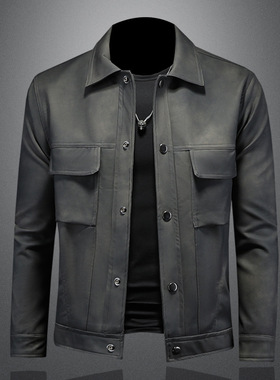 官方痞帅男装潮港风2025新款洛兹男士潮流时尚休闲百搭修身外套