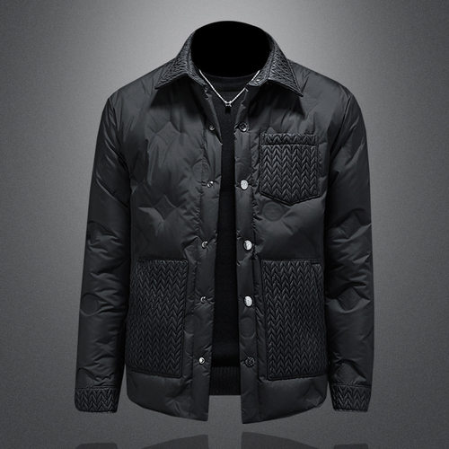 京东bsija男装官方正品牌七彩马羽绒服西装领潮流时尚商务保暖外