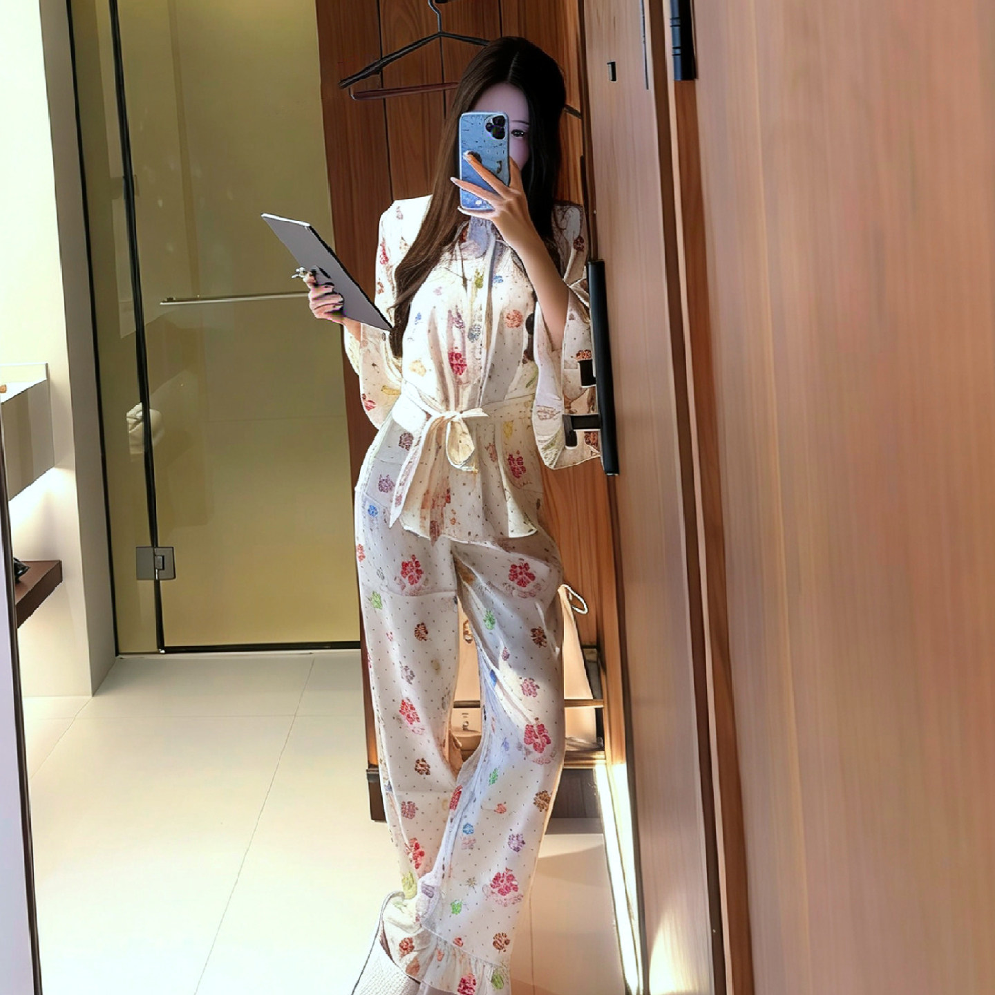 2026新款半袖睡衣女春夏季冰雪丝可爱日系休闲夏天系带家居服套装