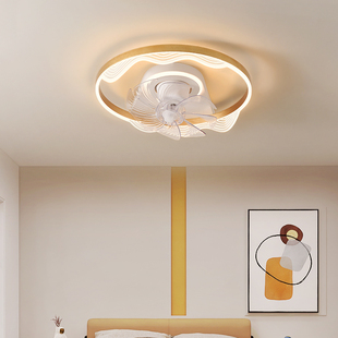 卧室吸顶风扇灯现代客厅餐厅一体静音隐形吊扇灯超薄带电风扇吊灯
